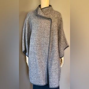 Marc O’Polo Wool Blend Poncho In Gray Size S/M